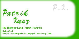 patrik kusz business card